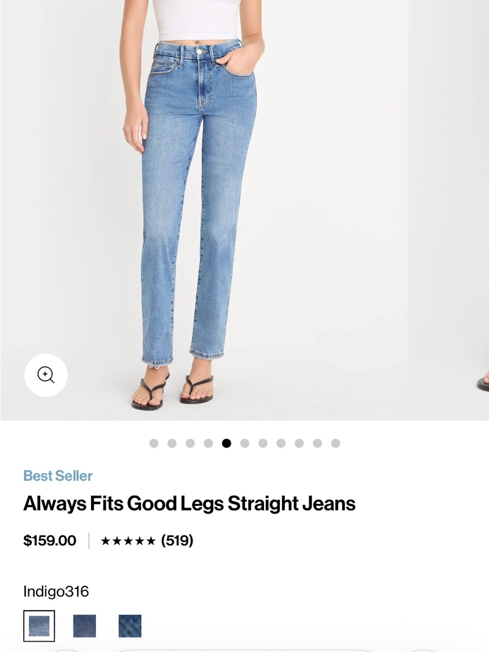NWT Good American Always Fits Good Legs Straight Jeans